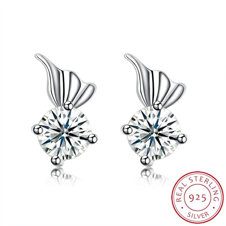 Wholesale Trendy Creative Female Stud Earrings 925 Sterling Silver delicate shinny Crystal Earrings Wedding party jewelry wholesale China TGSLE113