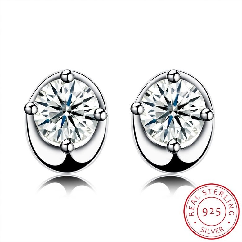 Wholesale jewelry China Simple Fashion AAA Zircon Round Small Stud Earrings Wedding 925 Sterling Silver Earring for Women Gift TGSLE116