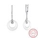 Wholesale Fashion white circle Ceramic Stud Earrings For Women with AAA shinny circle Zirconia dangle Earring fine Girl gift TGSLE197