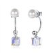 Wholesale Dominated new fashion pearl temperament Women Drop earrings Long tassel fine square crystal Water Drop design earrings Jewelry  TGSLE017