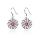 Wholesale Trendy Silver Plated red CZ Dangle Earring Purity Little Daisy Stud Earrings For Women wholesale jewelry  TGSPDE059