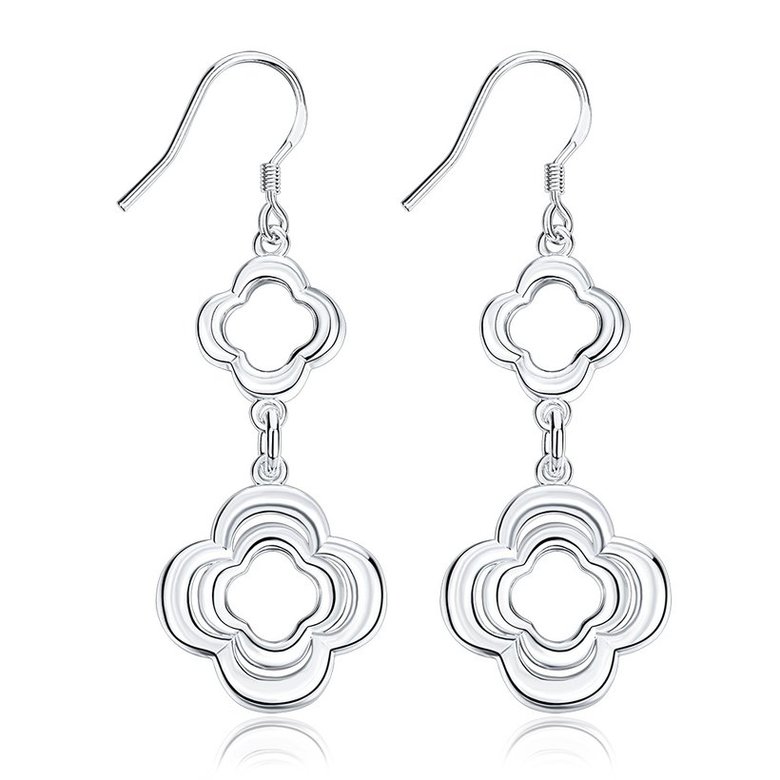 Wholesale Trendy classic flower Silver Plated Dangle Earring high quality earring jewelry  TGSPDE106