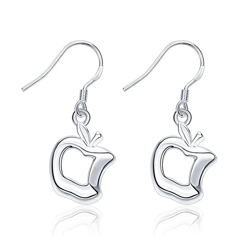 Wholesale Trendy Silver Plated Dangle Earring apple shape Long Dangle Drop Earrings Jewelry Beautiful Gifts  TGSPDE109