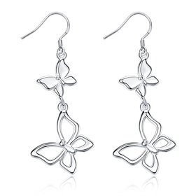 Wholesale New fashion Silver butterfly Dangle Earring For Women high qulity earring jewelry TGSPDE115