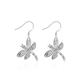 Wholesale Trendy Silver plated Animal Dangle Earring  cute dragonfly earring for women fashion jewelry fine gift TGSPDE160