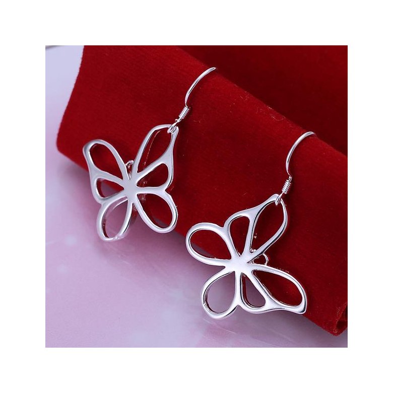 Wholesale Trendy Silver plated Animal Dangle Earring  cute butterfly earring for women fashion jewelry fine gift TGSPDE162