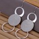 Wholesale Popular Silver Round Dangle Earring three Circle Long Vintage Tassel Dangle Earrings For Women Wedding Party Jewelry Gift TGSPDE164