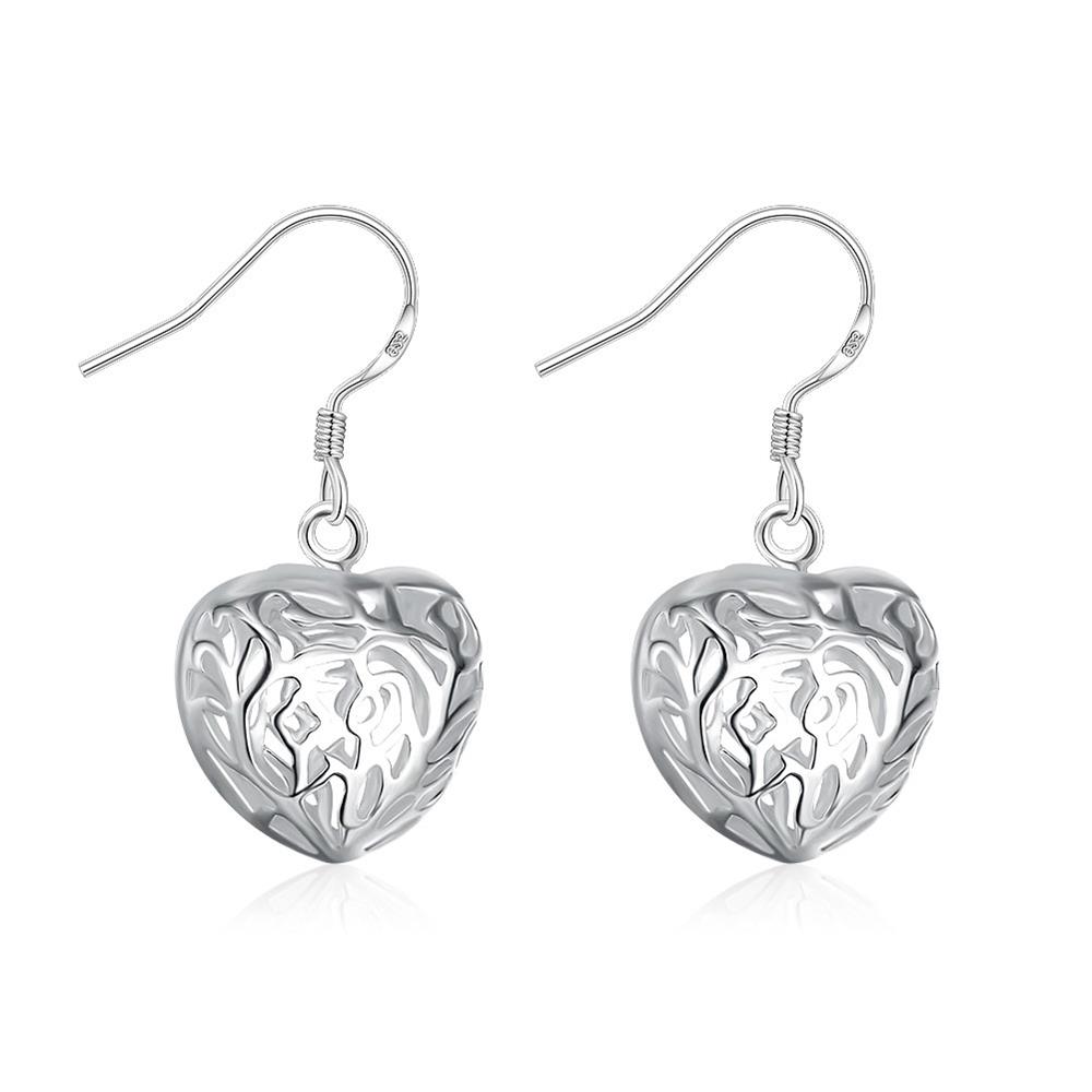 Wholesale Bridal Jewelry Sets Silver plated Hollow Heart Earring For Women Wedding Jewelry Valentine's Gifts TGSPDE169