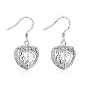 Wholesale Bridal Jewelry Sets Silver plated Hollow Heart Earring For Women Wedding Jewelry Valentine's Gifts TGSPDE169