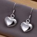 Wholesale Classic 925 Sterling Silver  Heart Dangle Earring Petite Plain Hearts Stud Earrings for Women Silver Small Earrings Fine Jewelr TGSPDE172