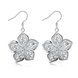 Wholesale Hot Sale big Flower Silver Plated Earrings Fine Fashion Jewelry Bijoux Camellia shinny Earrings For Women TGSPDE178