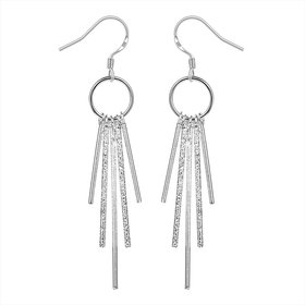 Wholesale Romantic Silver plated Dangle Earring Handmade New Trendy Tassel Drop Earrings For Women Charm Ear Jewelry Couple Gift TGSPDE181