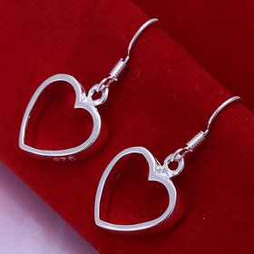 Wholesale Simple Design Silver Color Hollow Heart Drop Earrings For Women New Brand Fashion Ear Cuff Piercing Dangle Earring Gift TGSPDE192