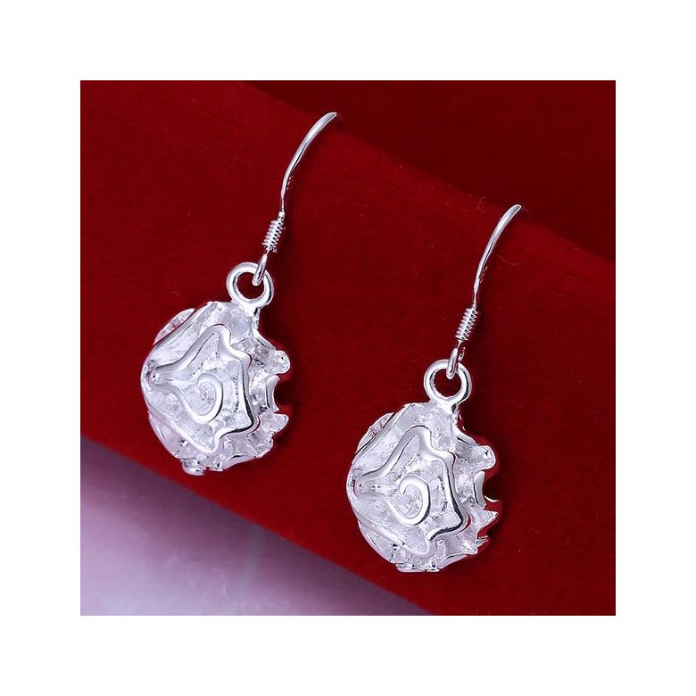 Wholesale jewelry from China rose Drop Earrings Silver Plated Indian Jewelry Vintage Bohemian Earrings Valentines Day Gift TGSPDE200