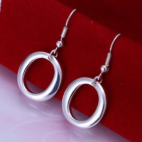 Wholesale Classic Silver plated Dangle Earring for women simple design tassel round earring jewelry TGSPDE214