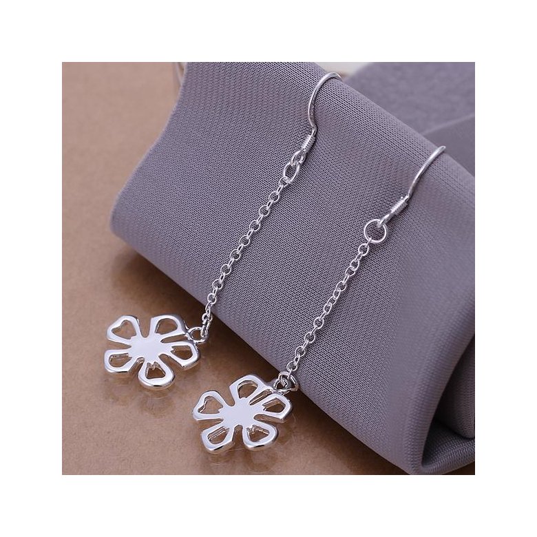 Wholesale Classic Silver plated flower Dangle Earring for women simple design tassel earring jewelry wholesale TGSPDE215