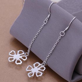 Wholesale Classic Silver plated flower Dangle Earring for women simple design tassel earring jewelry wholesale TGSPDE215