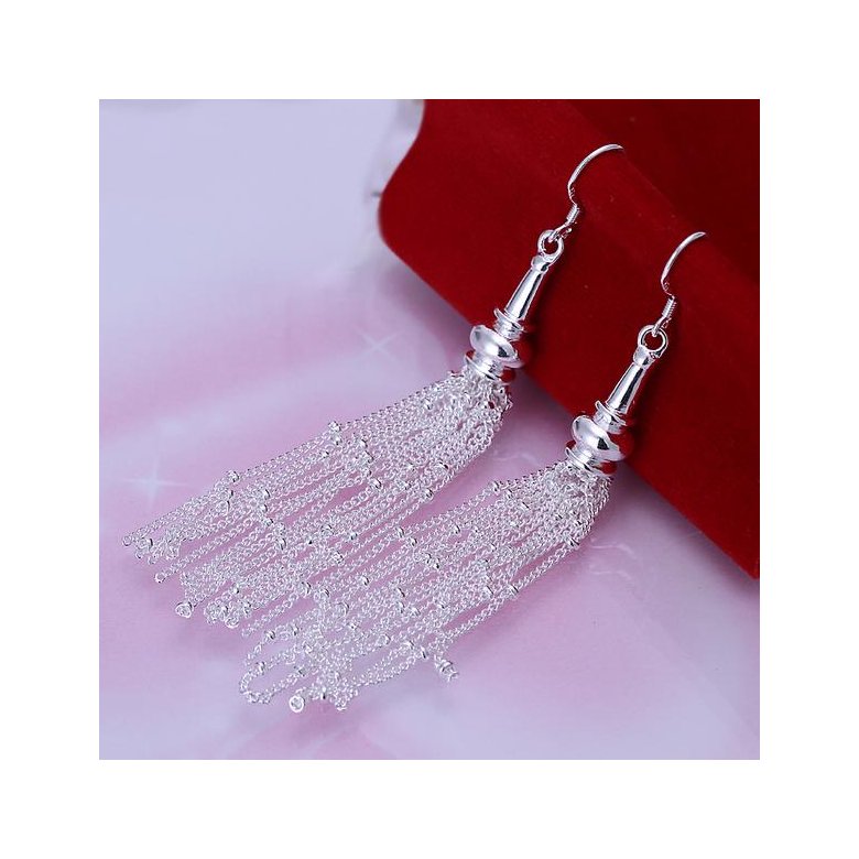 Wholesale Popular Vintage Long Earrings Silver color Tassel Earrings High Quality Earrings Fashion Jewelry for Women Best Gift TGSPDE221