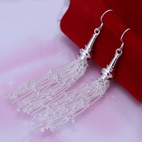 Wholesale Popular Vintage Long Earrings Silver color Tassel Earrings High Quality Earrings Fashion Jewelry for Women Best Gift TGSPDE221