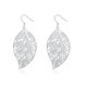 Wholesale Romantic Silver Plated Dangle Earring simple design big leaf hollow earring jewelry  TGSPDE223