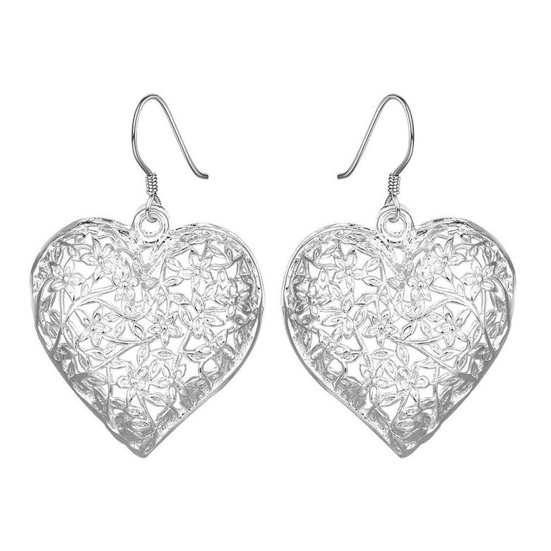 Wholesale China fashion jewelry Hollow Leaf Heart shape Vintage Long Drop Dangle Earrings For Women wedding party Jewelry TGSPDE230