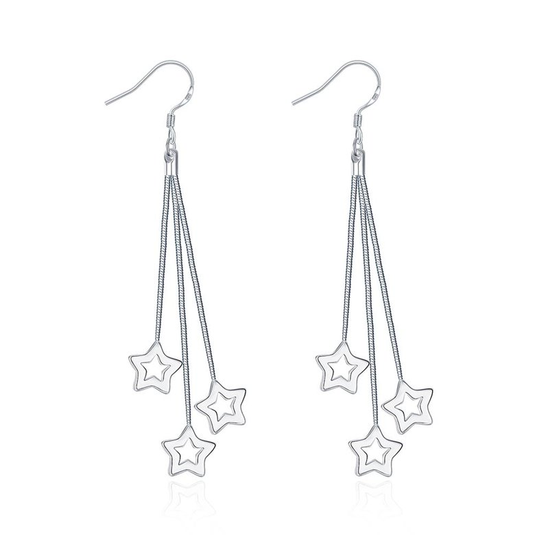 Wholesale Romantic Silver Star Dangle Earring fashion tassels earring jewelry wholesale from China TGSPDE231