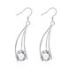 Wholesale Trendy Silver curved Dangle Earring High Quality Woman Fashion Earrings Retro Long Cubic Zirconia Pop Hook Earrings TGSPDE233