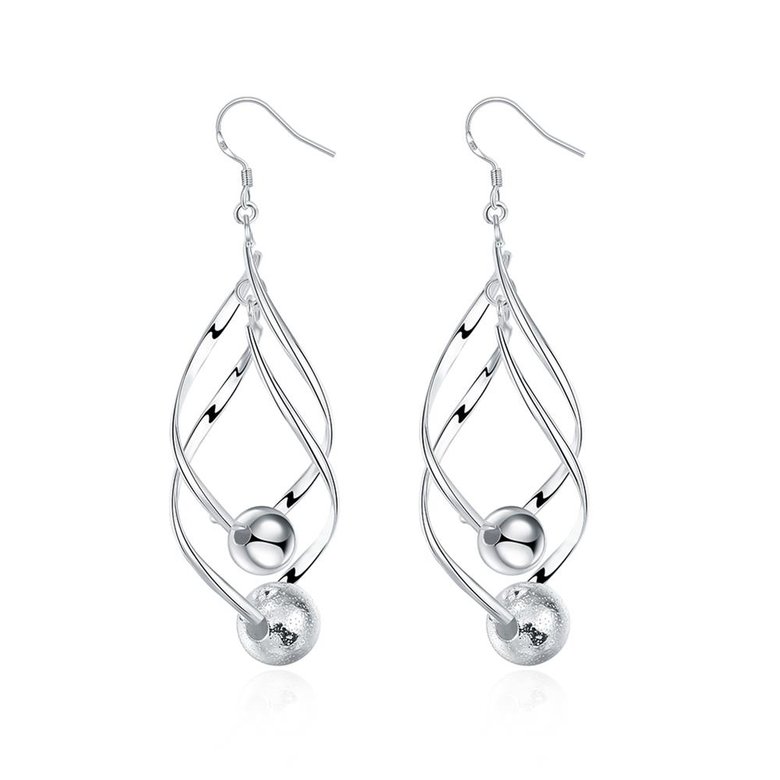 Wholesale Trendy Silver Plated Dangle Earring High Quality Twist Long Drop wedding party Earring Jewelry TGSPDE235