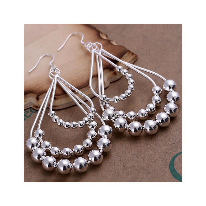 Wholesale Trendy Silver little beads Water Drop Dangle Earring unique women wedding jewelry TGSPDE249