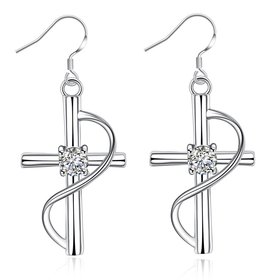 Wholesale Classic Cross Earrings For Women With Dazzling Cubic Zircon Stone Fashion Twist Design Factory Drop Earrings TGSPDE252