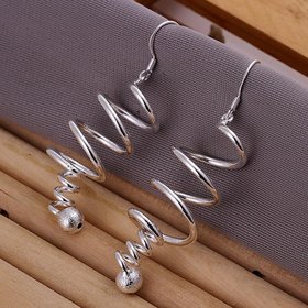 Wholesale Fine hot charm women lady Valentine's gift silver color ball charm Women circles earrings free shipping jewelry TGSPDE262