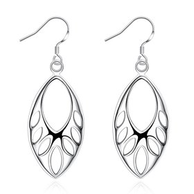 Wholesale Trendy Ethnic Style leaf Shape Hook Earring for Female Simple Design Silver Color Elegant Women Earring Minimalist Gift Dropship TGSPDE266