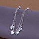 Wholesale Trendy Silver Heart Dangle Earring new woman Jewelry tassel heart wedding party earrings TGSPDE273