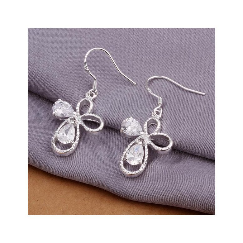 Wholesale Romantic Silver water drop zircon Dangle Earring shinny elegant earring for women wedding jewelry TGSPDE283