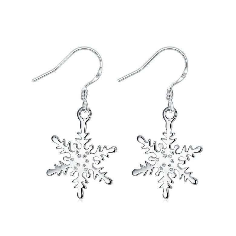 Wholesale New Arrival Crystal Star shape snowflake dangle Earrings for Women Girls Fashion Silver Color Earrings Party Jewelry TGSPDE302