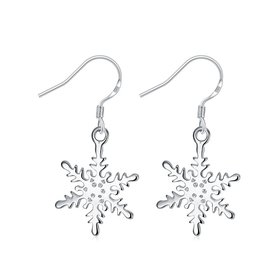 Wholesale New Arrival Crystal Star shape snowflake dangle Earrings for Women Girls Fashion Silver Color Earrings Party Jewelry TGSPDE302