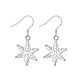 Wholesale New Arrival Crystal Star shape snowflake dangle Earrings for Women Girls Fashion Silver Color Earrings Party Jewelry TGSPDE302