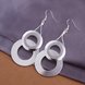 Wholesale Classic Silver Round Dangle Earring two Circle Long Vintage Tassel Dangle Earrings For Women Wedding Party Jewelry Gift TGSPDE312
