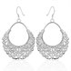Wholesale Vintage Ethnic Earring Geometric Antique Silver Color Gold Hollow Flower Drop Earring Piercing Earring Statement Jewelry TGSPDE319