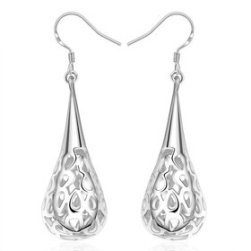 Wholesale Hollow Out Engrave Pattern Simple Water Drop Shape Earring for Women Vintage Ethnic Style Female Daily Earrings Fish Hook TGSPDE333
