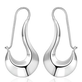 Wholesale Personality fashion Silver plated Dangle Earring  plated Flat Gloss Earrings for Women best gift  TGSPDE337