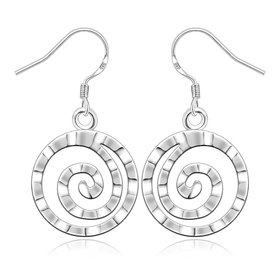 Wholesale Classic fashion Silver Romantic Round Thread Vintage Long Tassel Dangle Earrings For Women Engagement Wedding Jewelry TGSPDE349