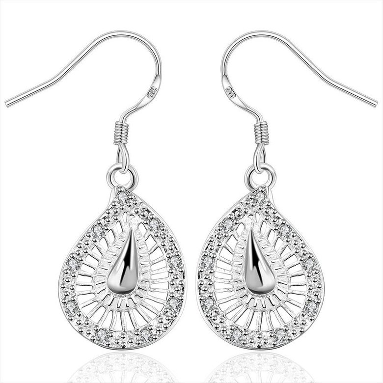 Wholesale Vintage Ethnic Earring Geometric Antique Silver Color Gold Hollow Flower Drop Earring Piercing Earring Statement Jewelry TGSPDE360