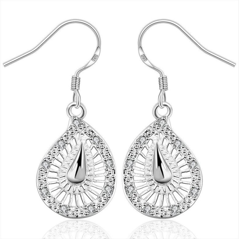 Wholesale Vintage Ethnic Earring Geometric Antique Silver Color Gold Hollow Flower Drop Earring Piercing Earring Statement Jewelry TGSPDE360