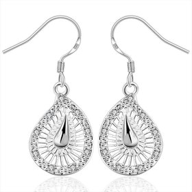 Wholesale Vintage Ethnic Earring Geometric Antique Silver Color Gold Hollow Flower Drop Earring Piercing Earring Statement Jewelry TGSPDE360