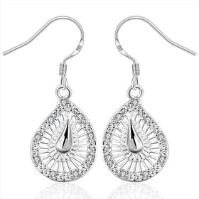 Wholesale Vintage Ethnic Earring Geometric Antique Silver Color Gold Hollow Flower Drop Earring Piercing Earring Statement Jewelry TGSPDE360