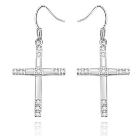 Wholesale Silver Color Cross Drop Dangle Earrings For Women New Trendy Lady Fashio Jewelry  TGSPDE391
