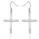 Wholesale Silver Color Cross Drop Dangle Earrings For Women New Trendy Lady Fashio Jewelry  TGSPDE391