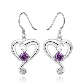 Wholesale Elegant purple AAA Zircon Earrings for Women Fashion heart Water Drop Crystal Dangle Earring Wedding Party Jewelry Gift TGSPDE001