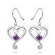 Wholesale Elegant purple AAA Zircon Earrings for Women Fashion heart Water Drop Crystal Dangle Earring Wedding Party Jewelry Gift TGSPDE001